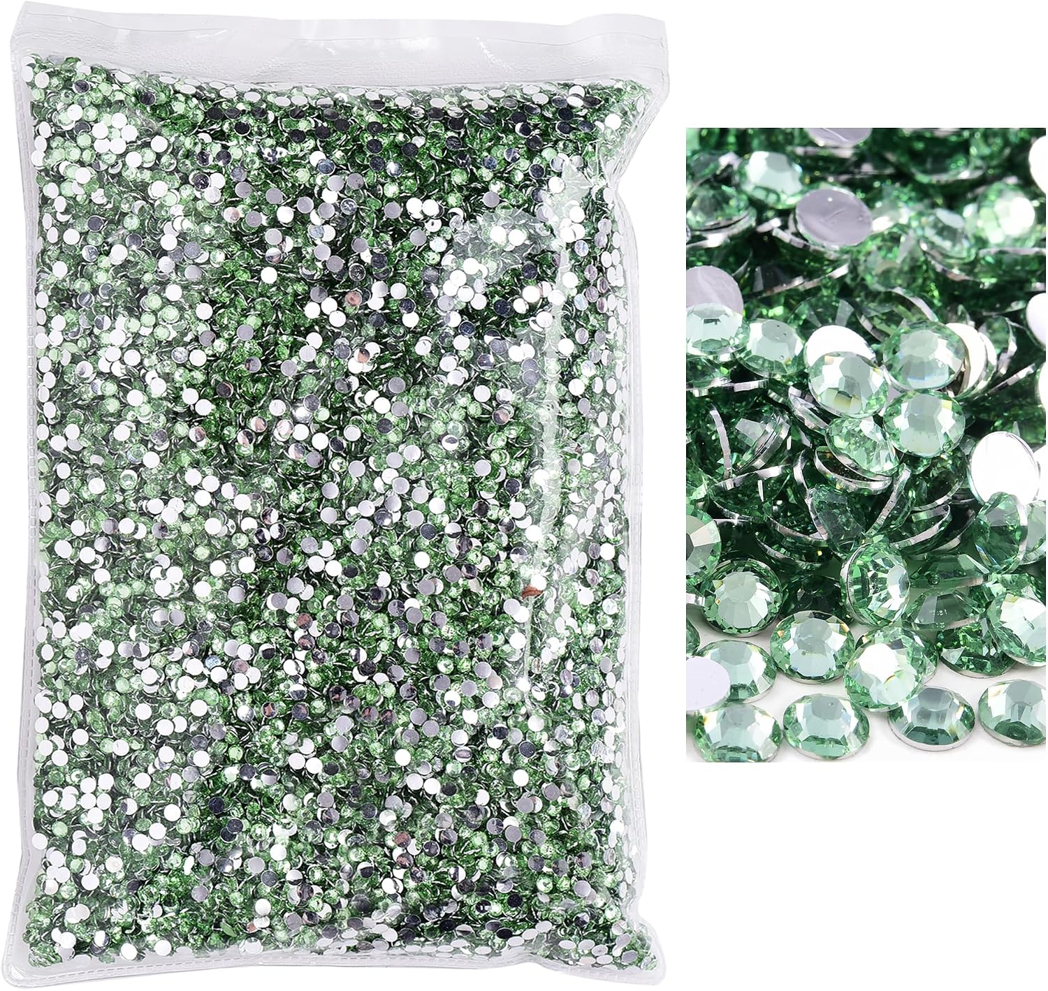 25000pcs Flatback Rhinestones,Silver Backing Resin Non Hotfix Rhinestones Large Quantity Wholesale for Crafts Creative Design,Clothes,Makeup,Nail Art (4mm,Crystal