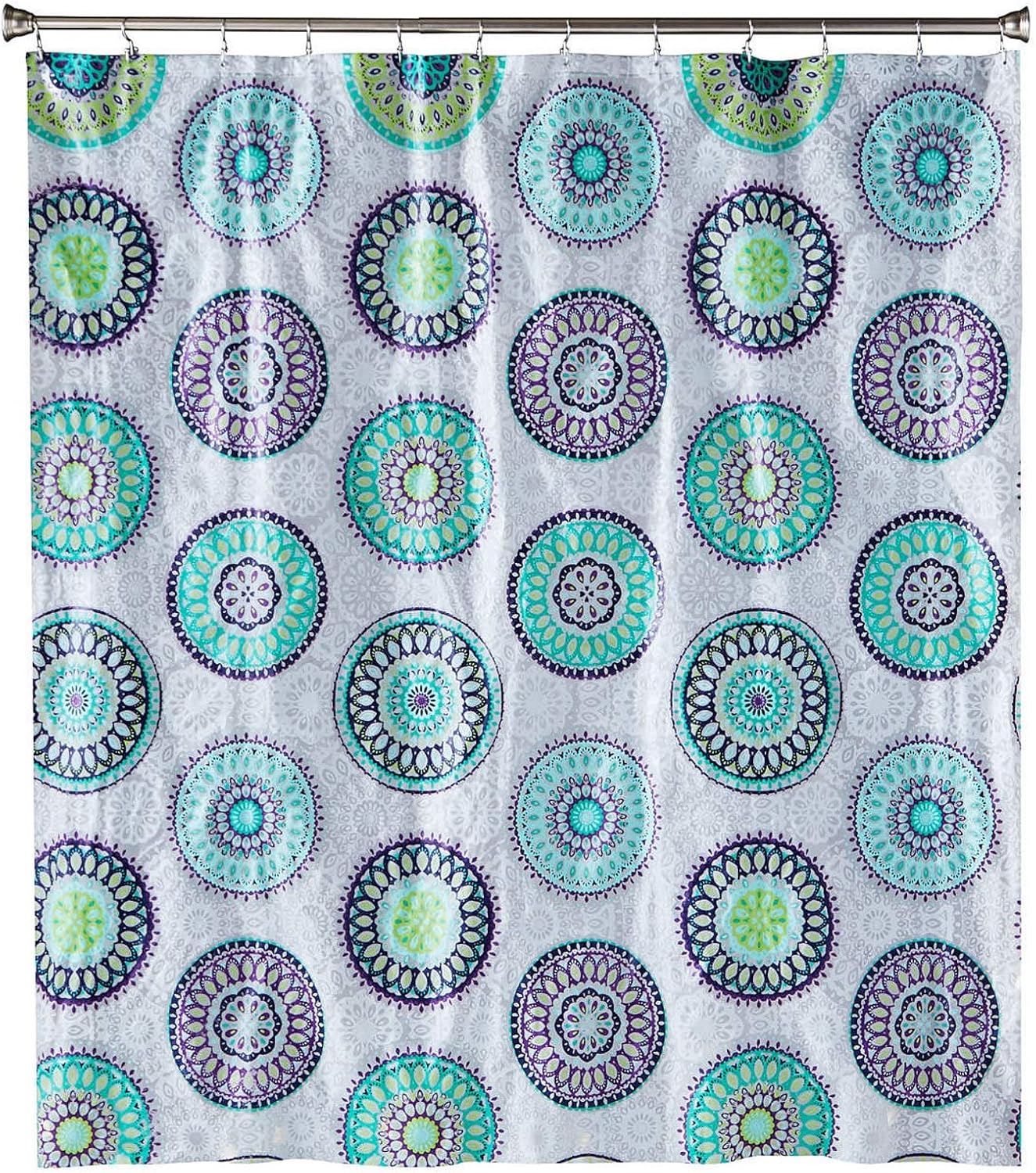 SKL Home by Saturday Knight Ltd. Filigree Medallion Vinyl Shower Curtain, Purple : Home & Kitchen