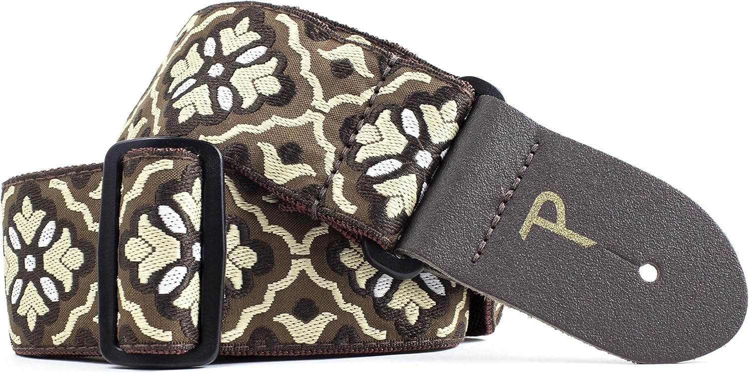 Perris Leathers TWS-7066 Jacquard Guitar Strap - 2", Brown/Tan Floral