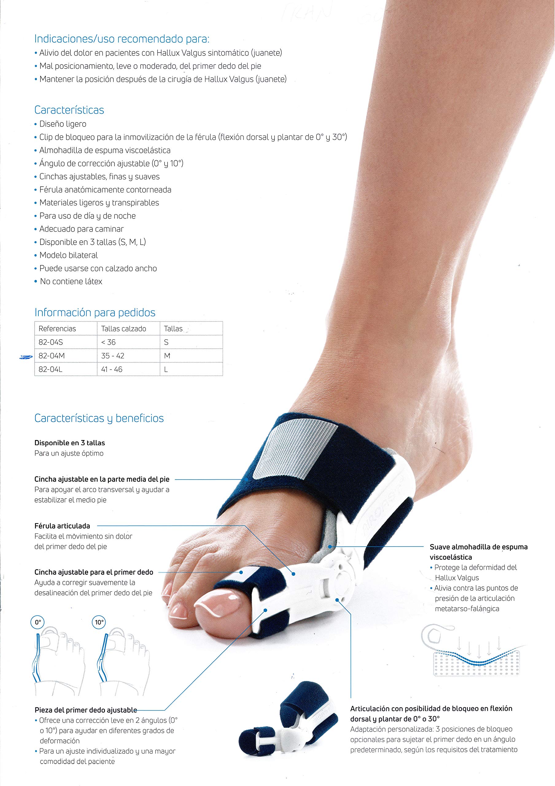 TUTORE ARTICOLATO PER ALLUCE VALGO AIRCAST ACTYTOE - AMBIDESTRO - MISURA MEDIUM (DA 35 A 42)