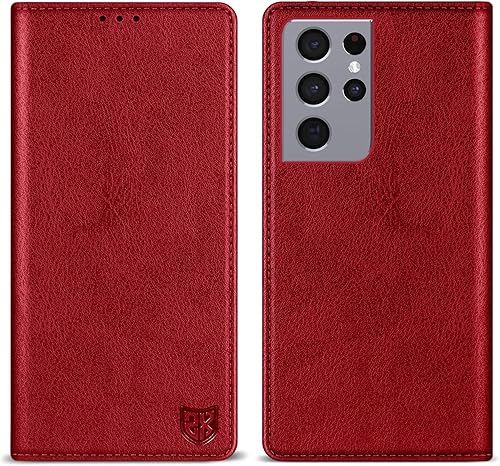 Miniatura 10 de ZZXX Funda tipo cartera para Samsung Galaxy S21 con bloqueo RFID, soporte de ranura para tarjetas, funda protectora de cuero magnético fuerte