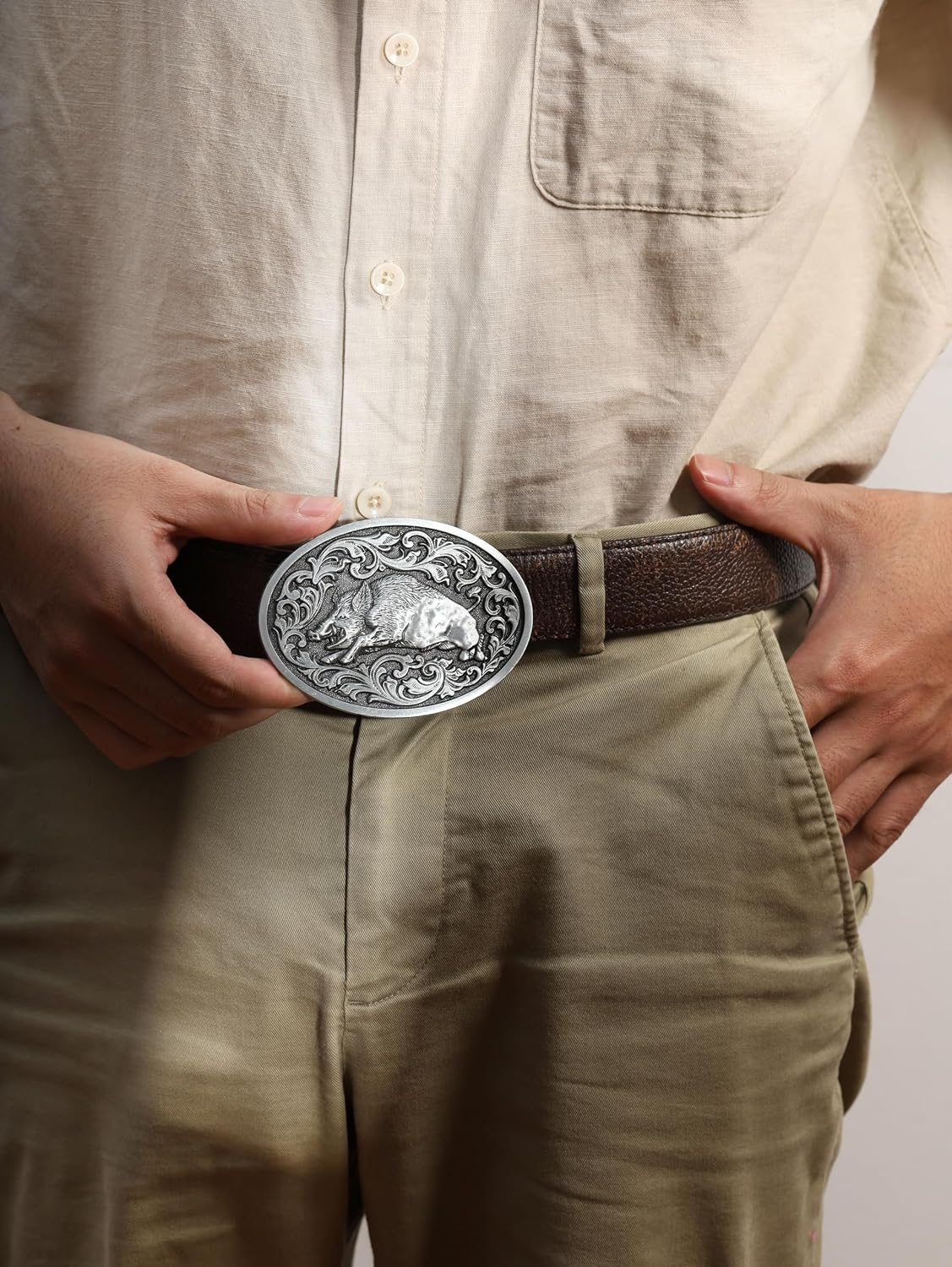 HAQUIL Wild Boar Belt Buckle Street Punk Style Men's Western Belt Buckle