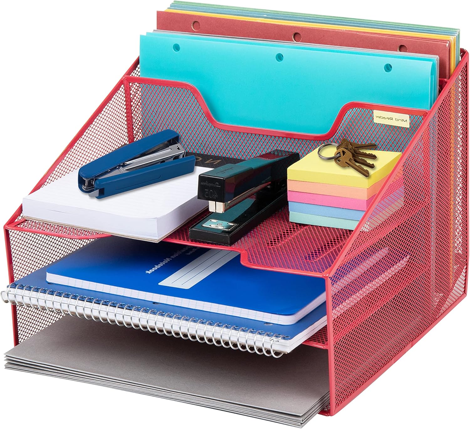 3Tier Mesh Desk File Organizer Tray with 5 Compartments