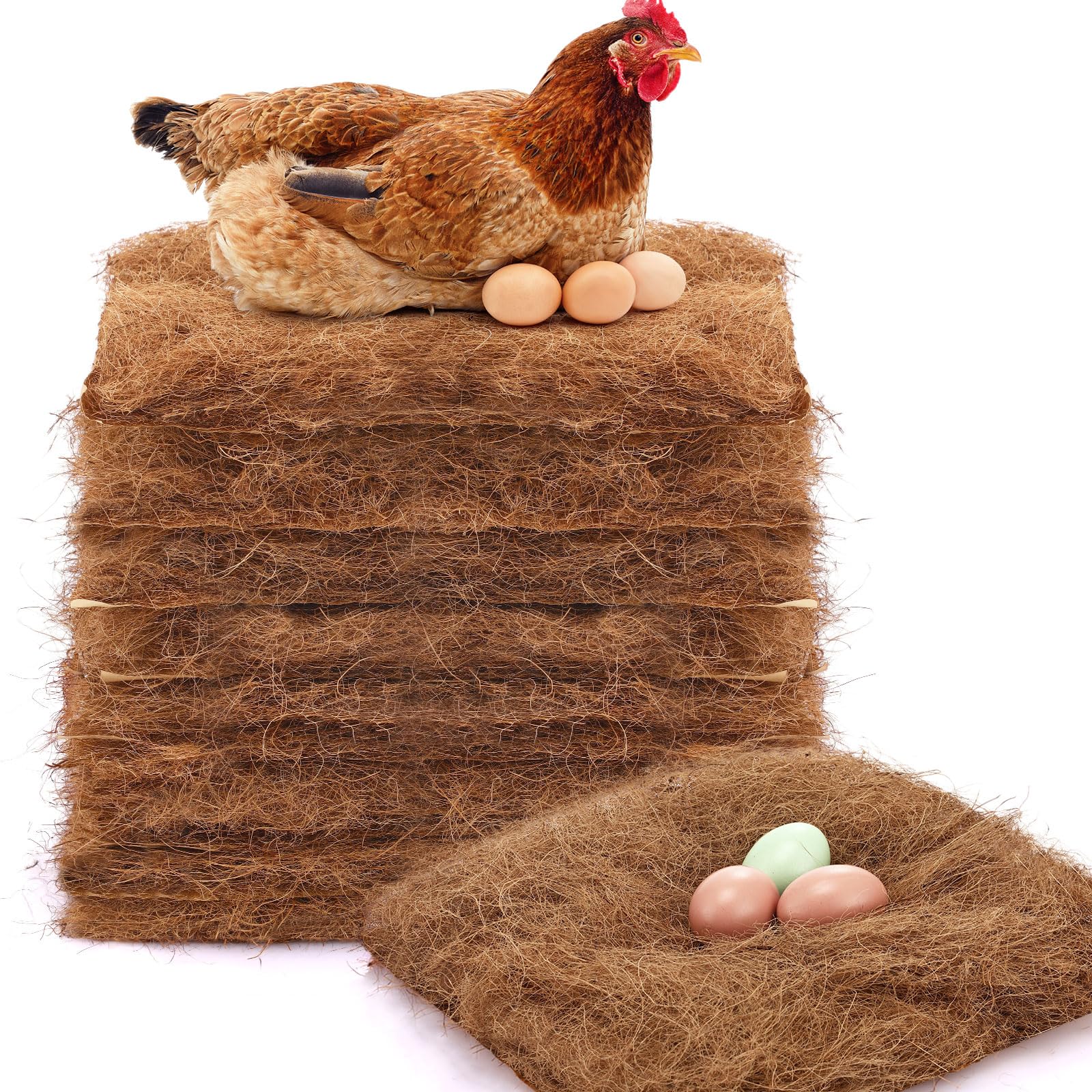 Yerliker 6 Pack Natural Chicken Nesting Pads Laying Hen Nesting Box Liners Nesting Pads for Chicken Coop Chicken Bedding Fit Most Nesting Boxes