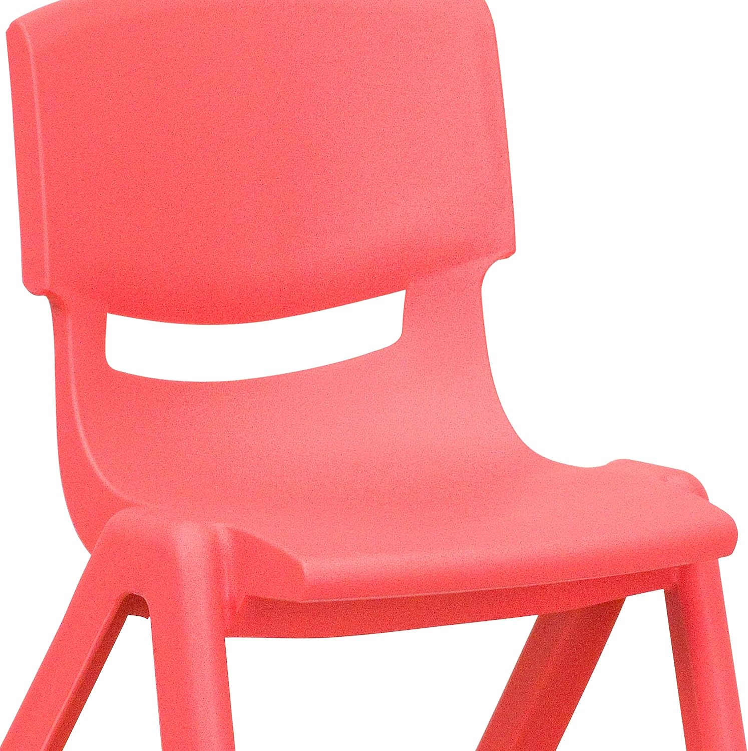Flash Furniture Whitney 2 Pack Red Plastic Stackable School Chair with 12" Seat Height