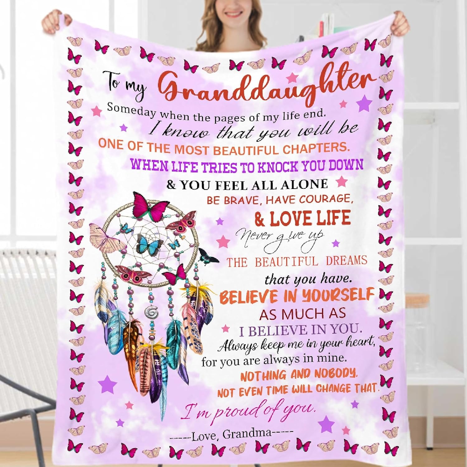 to My Granddaughter Throw Blanket Granddaughter Gifts from