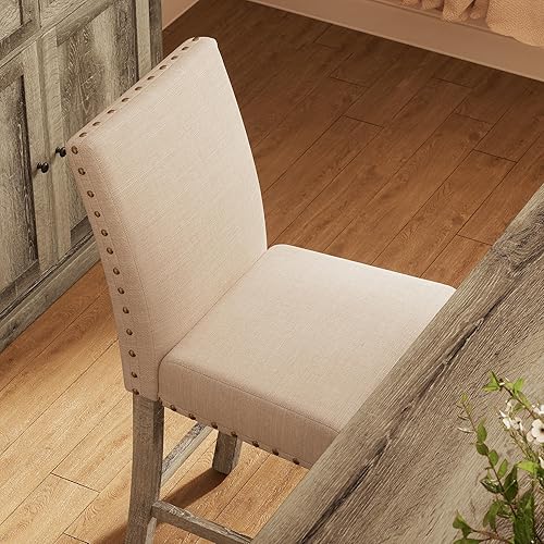 Miniatura 8 de Juego de mesa de comedor de altura de mostrador para 4, juego de mesa de comedor de granja para 4, mesa de comedor de cocina cuadrada con 4