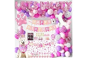 Dog Birthday Party Supplies for Girl, Doggie Bandana Birthday Hat Bow Tie...