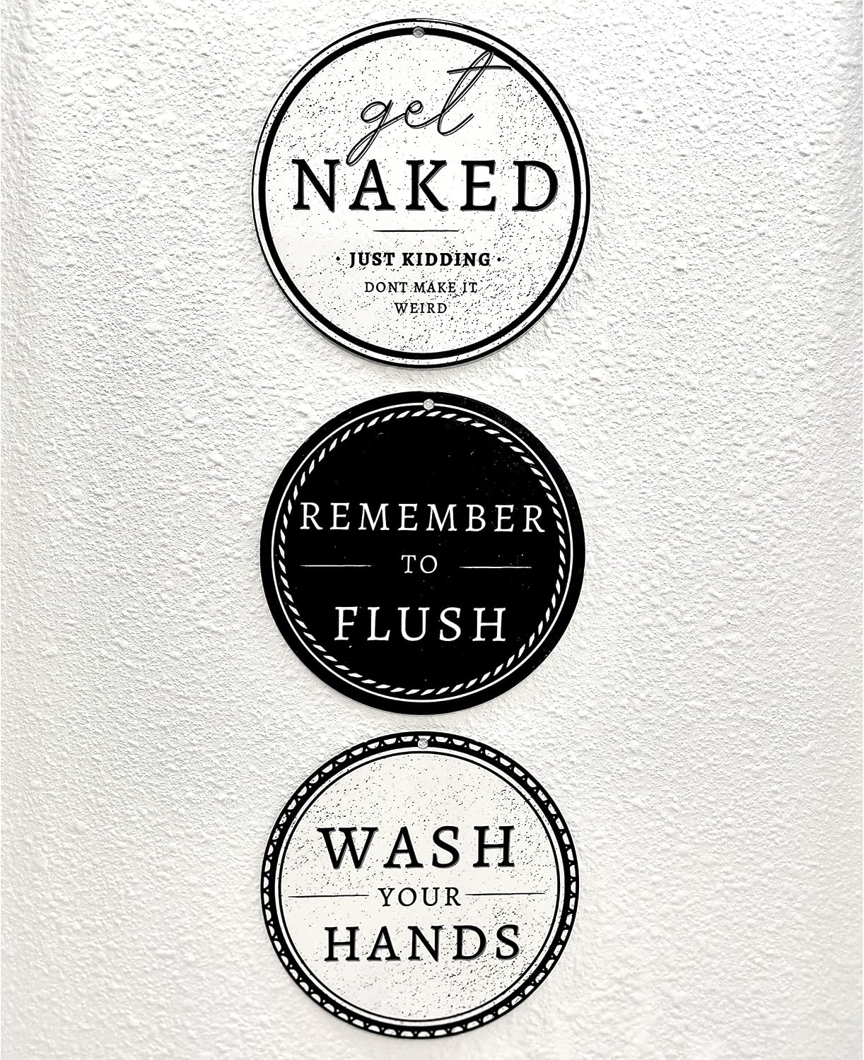 Remember To Flush Bathroom Wall Decor Metal Sign Black - Made in USA - 6.5" Modern Farmhouse Decoration Funny Restroom Signs