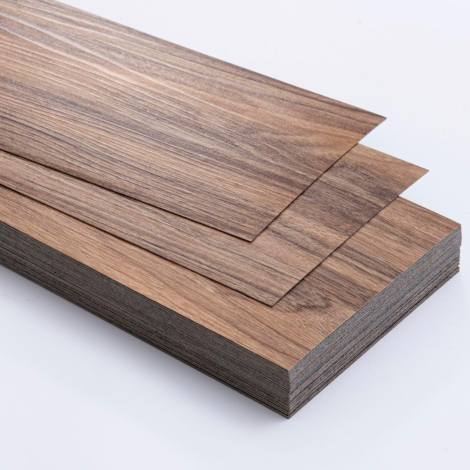 Hilarious Peel and Stick Vinyl Floor Tiles, Rustic Walnut Wood 36 PCS 54 Sq.Ft Waterproof Floor Stickers Self Adhesive Vinyl Flooring Stick on Floor Tiles Vinyl Plank Bathroom, Kitchen, Living Room RV