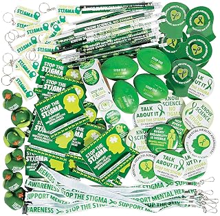Fun Express Mental Health Awareness Items - Boost Mental Health Awareness with 250 Inspiring Pieces - Empower Minds from Awareness to Action - Raising Voices, Supporting Minds, Stop The Stigma