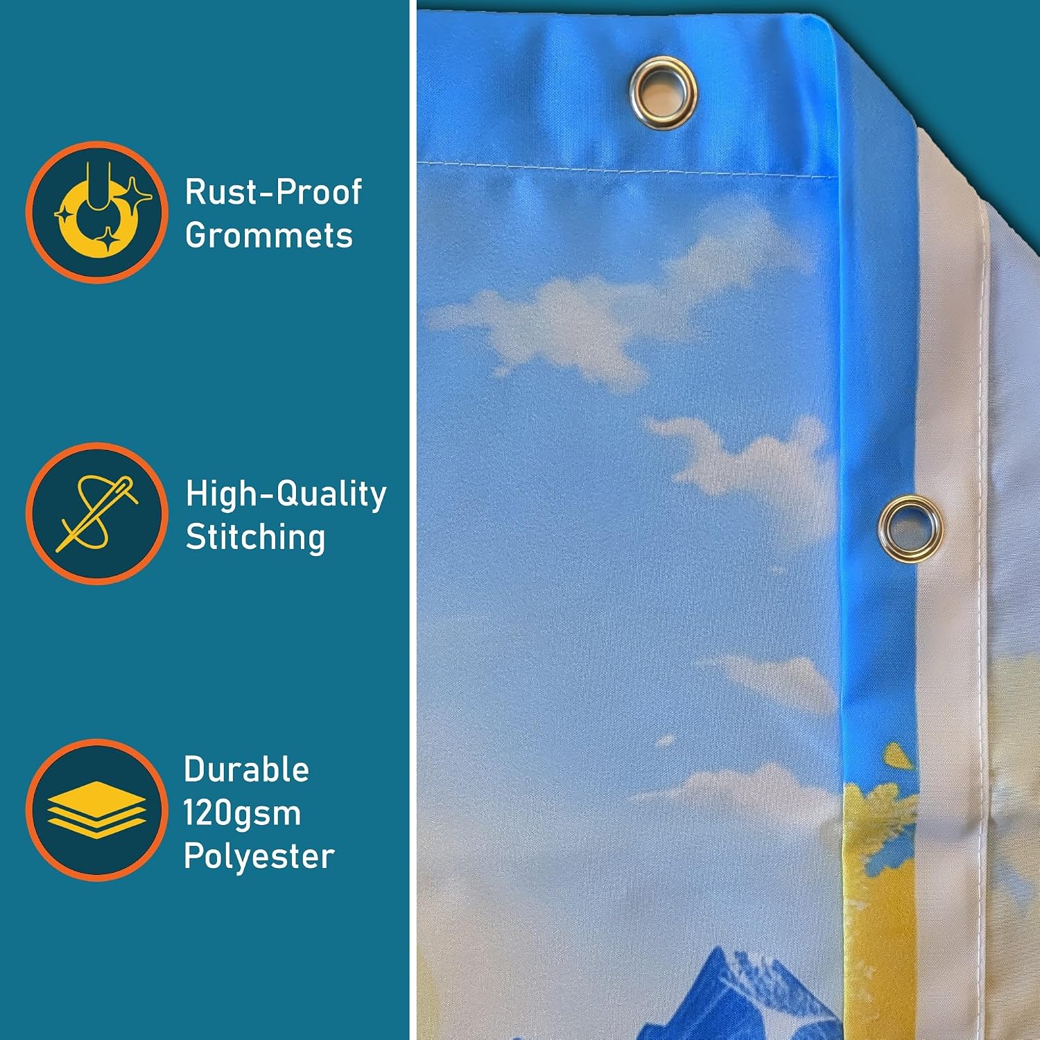 Beautiful Autumn Forest Landscape Shower Curtain, Colorful Outdoor Scene with Pretty Aspen Trees, Blue Flowing Stream & Yellow Sun, 120 GSM Waterproof Polyester Fabric, (72" x 72")