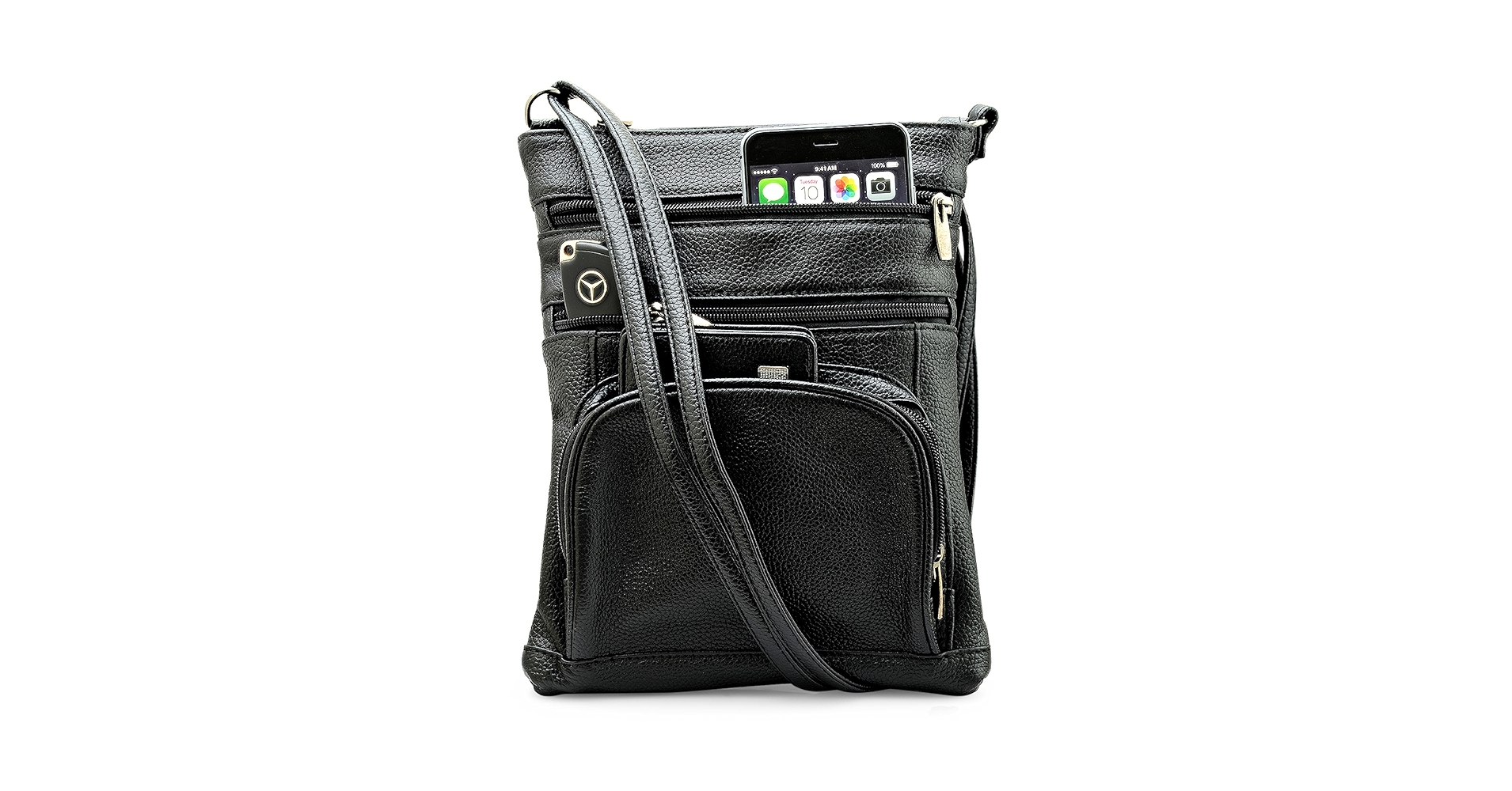 Steeltime Unisex Super Soft Leather Crossbody Bag with