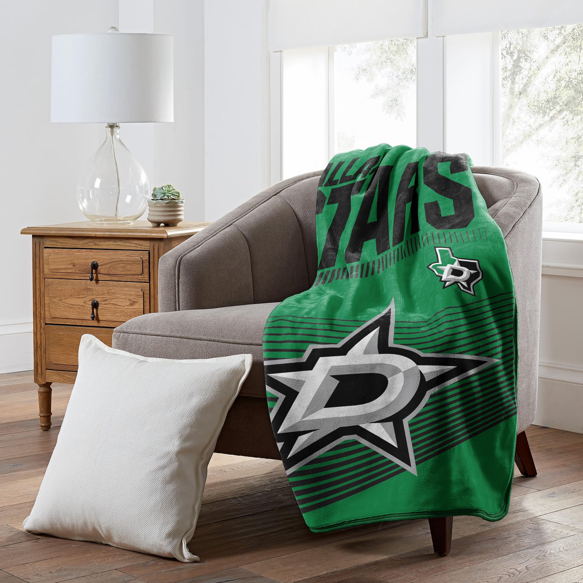 NORTHWEST Officially Licensed Dallas Stars NHL Team Throw Blanket 60″×80″ – Oversized Licensed Microfiber Throw with Hockey Logos for Fans, Game Day Rooms & Cozy Living