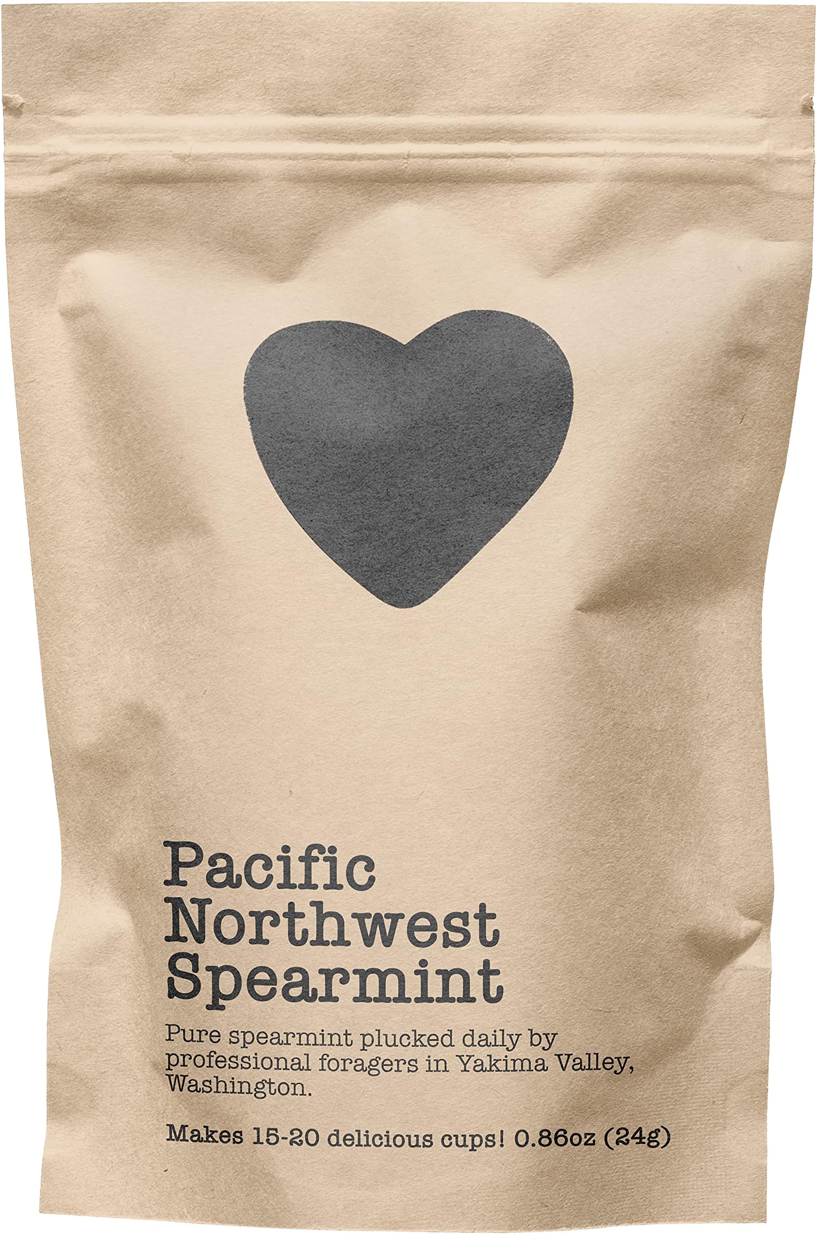 Pacific Northwest Spearmint, 15-20 Servings, Eco-Conscious Zip Pouch, Caffeine Free, Pure Loose Leaf Tea Grown in America, 0.86 Ounce (Small)