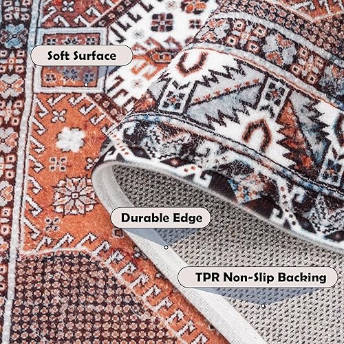 Miniatura 3 de LINROMIA Alfombras de área bohemias, alfombras pequeñas de 2 x 3 pies, antideslizantes, para puerta de interior, para baño, lavables, estéticas