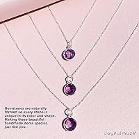 Vista 69 de Round Pendant Necklace, Natural Gemstones, Labradorite, Rainbow Moonstone, Crystal, Rose Quartz, Amethyst, Citrine, Sterling Silver, Handmade