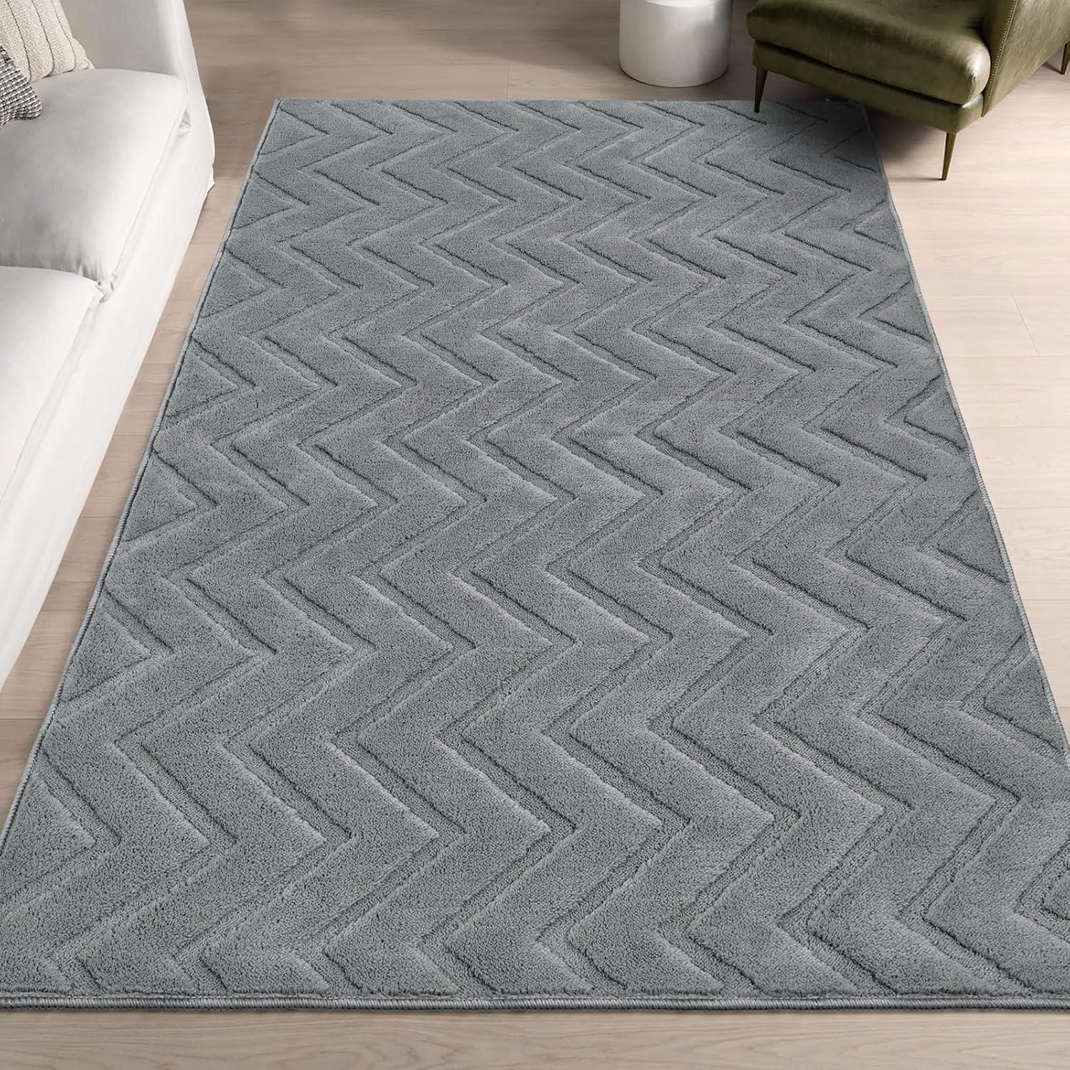Amazon.com: SHACOS Soft Fluffy Chevron Area Rugs 4'x5'3