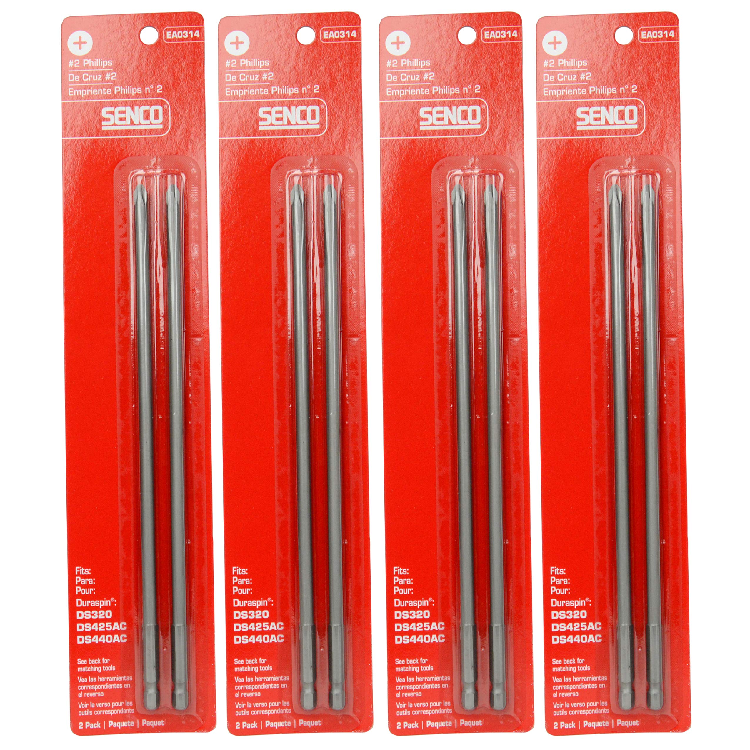 Senco EA0298 Duraspin Square Bits, #2 Square Drive, 6-3/4" Length, For Auto-Feed Screw Systems, 2-Pack (2-2 Packs)