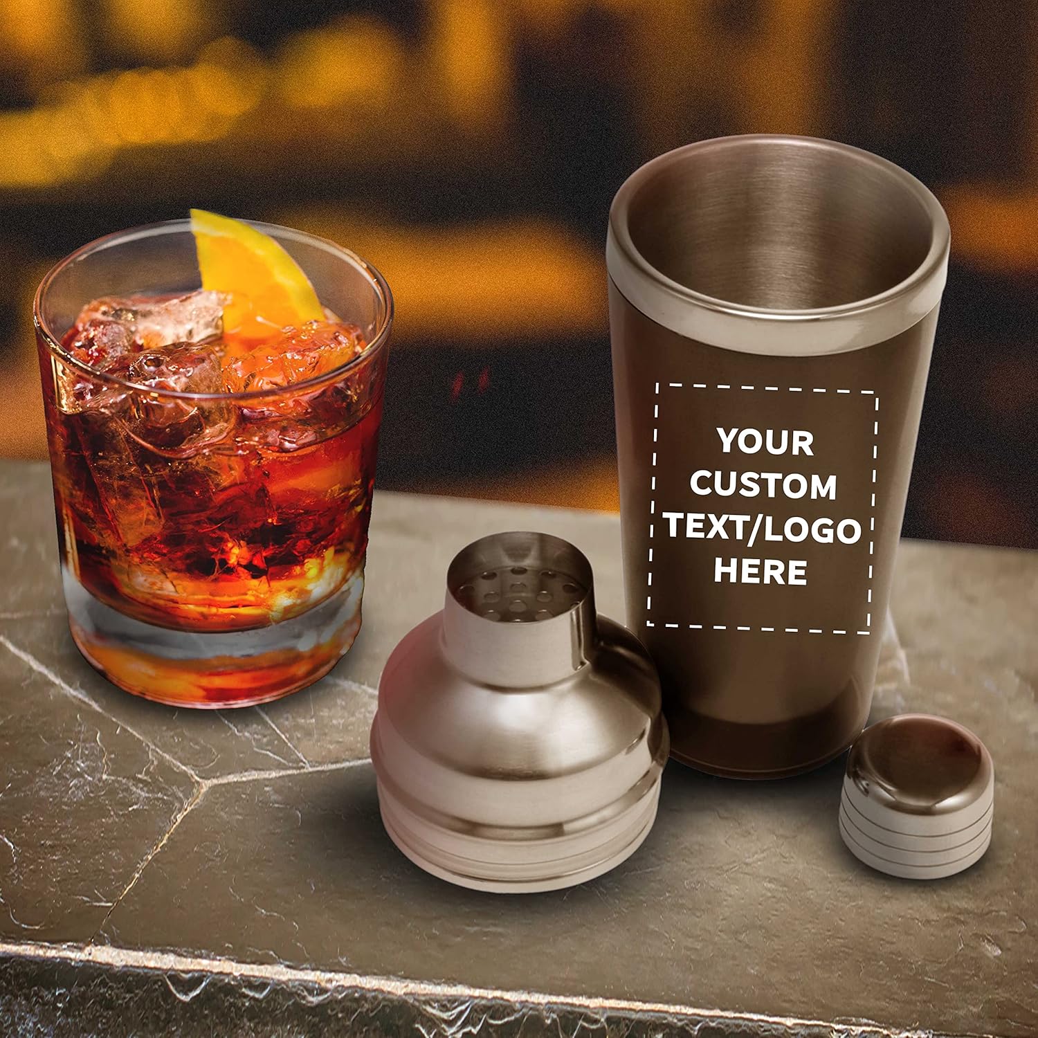 Custom Cocktail Shakers 16.2 oz. Set of 24, Personalized Bulk Pack - Bartender Kit, Perfect for Martini, Cocktails, Other Beverages - Charcoal