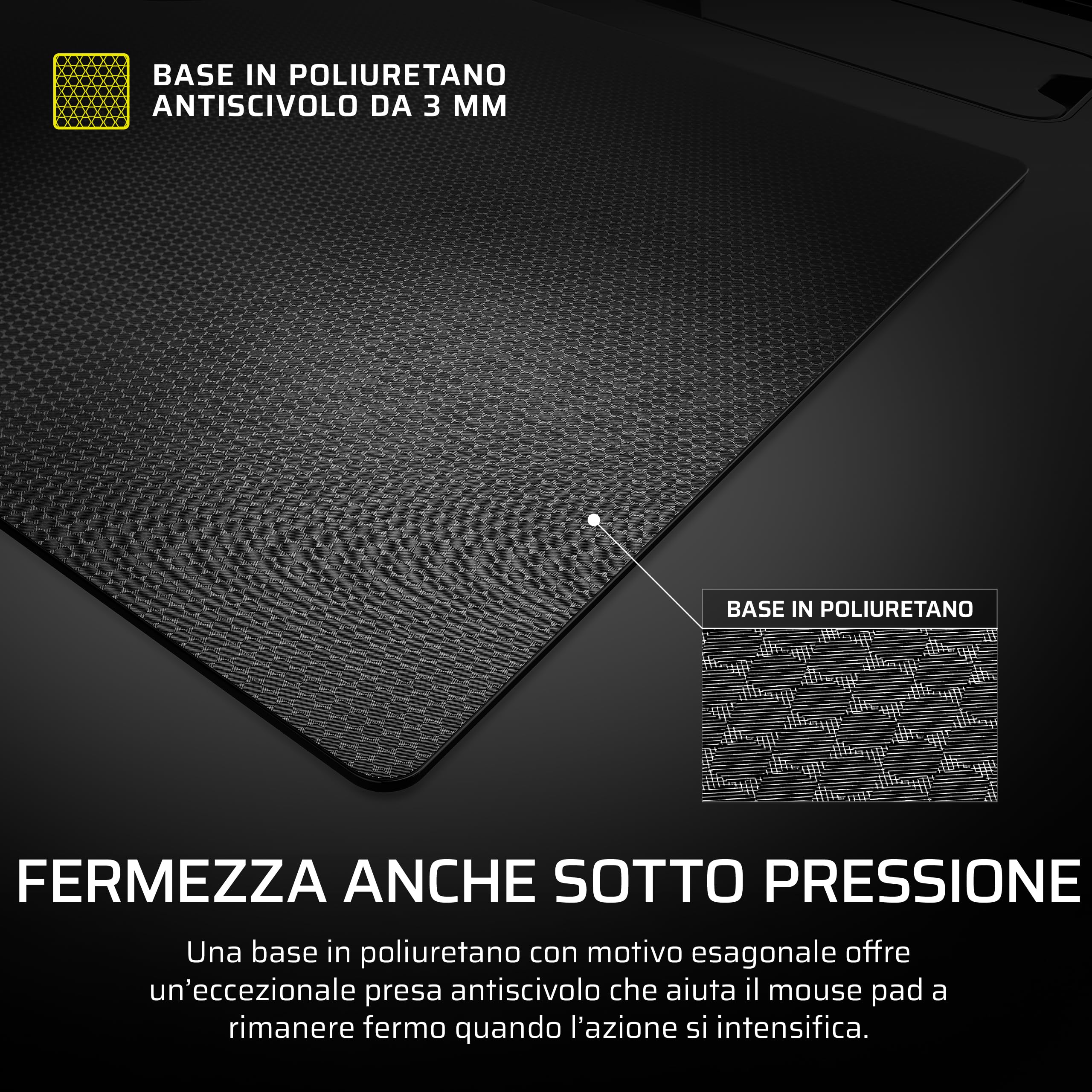 Corsair Tappetino Gaming MM Glass Precision – Large (500 x 400 mm) – Nero | Superficie in Vetro Opaco, Rivestimento Fonoassorbente, Base Antiscivolo in Poliuretano