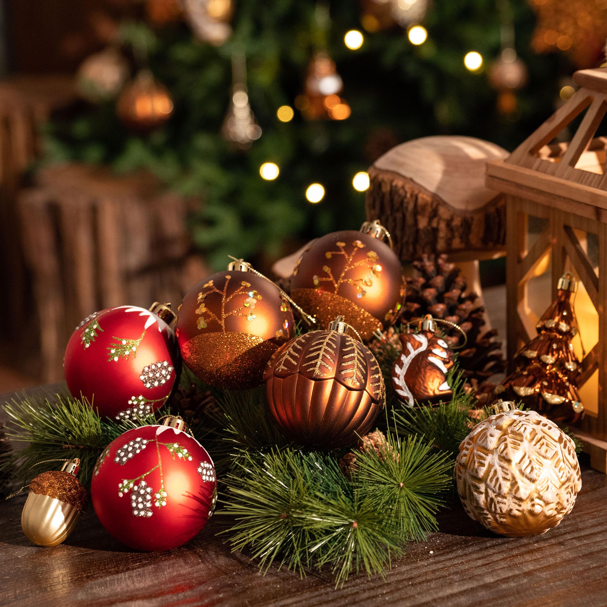 Amazon.com: Valery Madelyn Christmas Ornaments Set, 60ct Red and