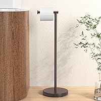 Vista 13 de KES Soporte de papel higiénico de 26 pulgadas de alto (versión más grande), soporte de rollo de papel higiénico independiente con base pesada