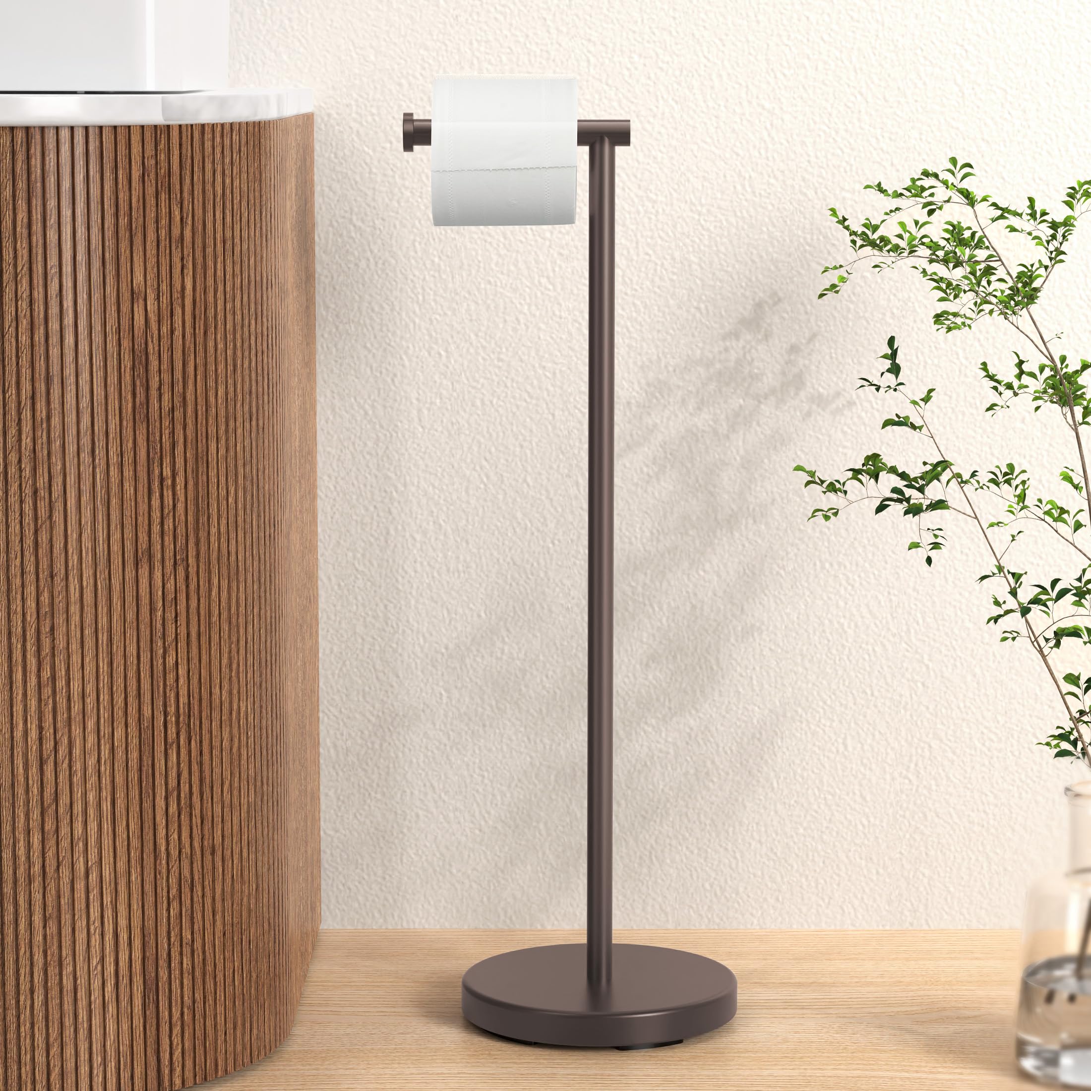 KES Toilet Paper Holder Stand SUS 304 Stainless Steel Rustproof Pedestal Lavatory Tissue Roll Holder Floor Stand Modern Brushed Nickel Finish, BPH283S1-2 — Amazon image 17