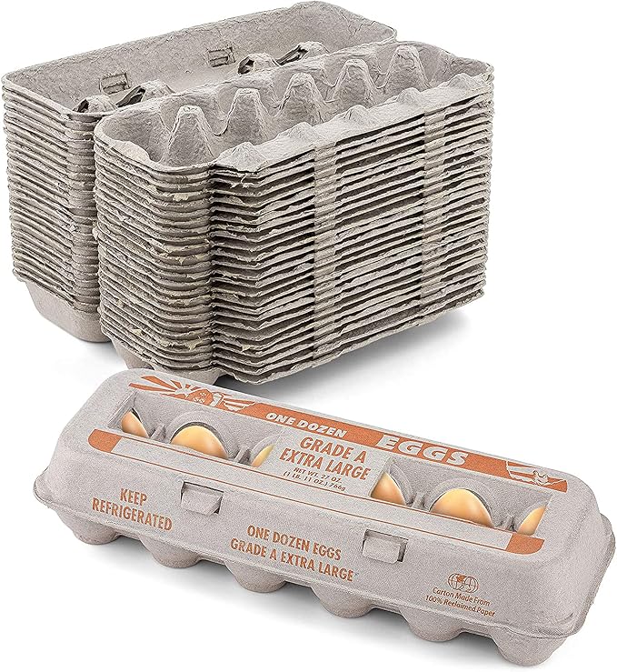 Amazon Printed Natural Pulp Egg Carton (Holds 1 Dozen Eggs) 25