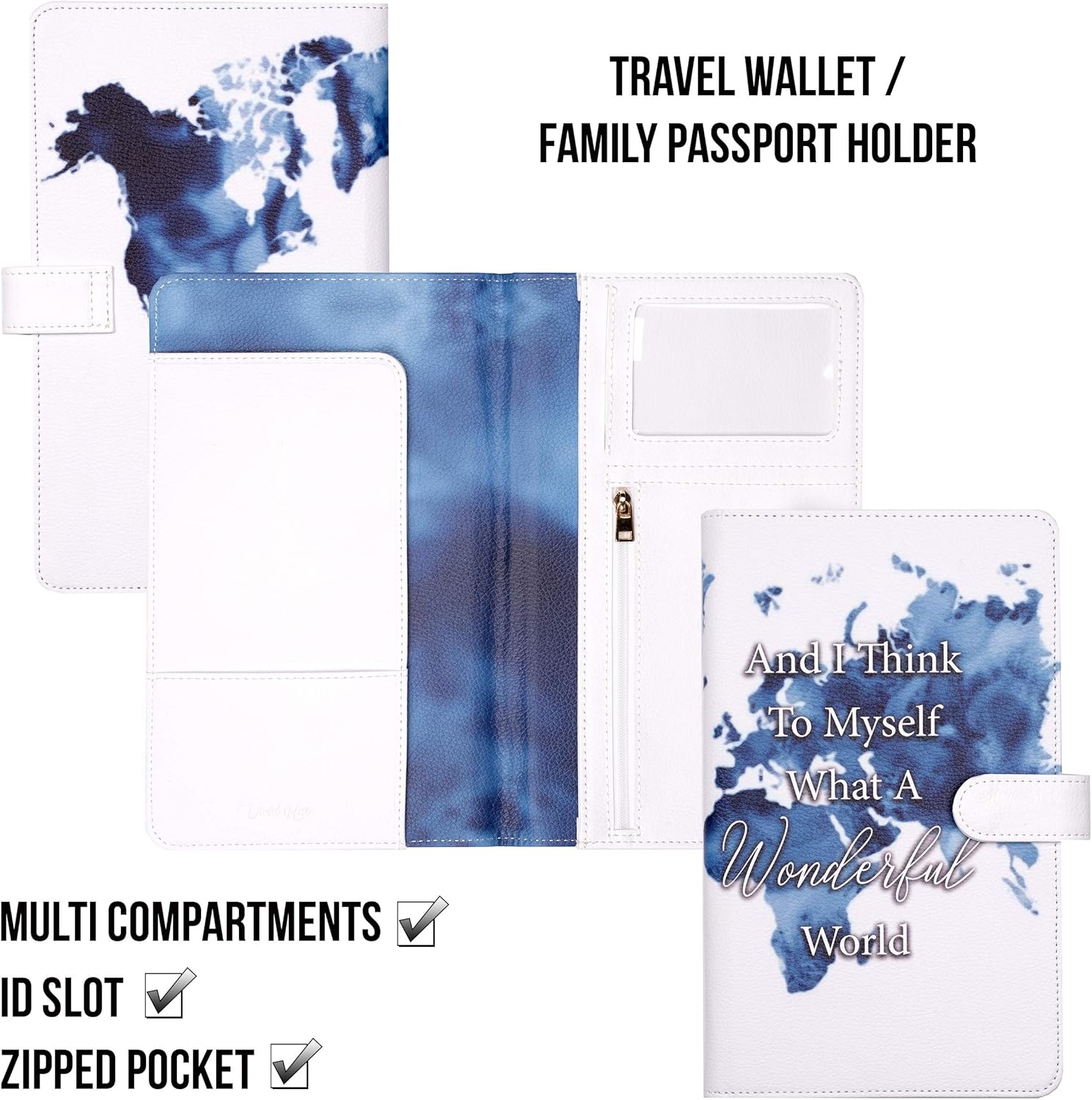 Vivid Hue Travel Wallet - Passport & ID Card Holder with Coin Pocket, Wanderful World - Image 4