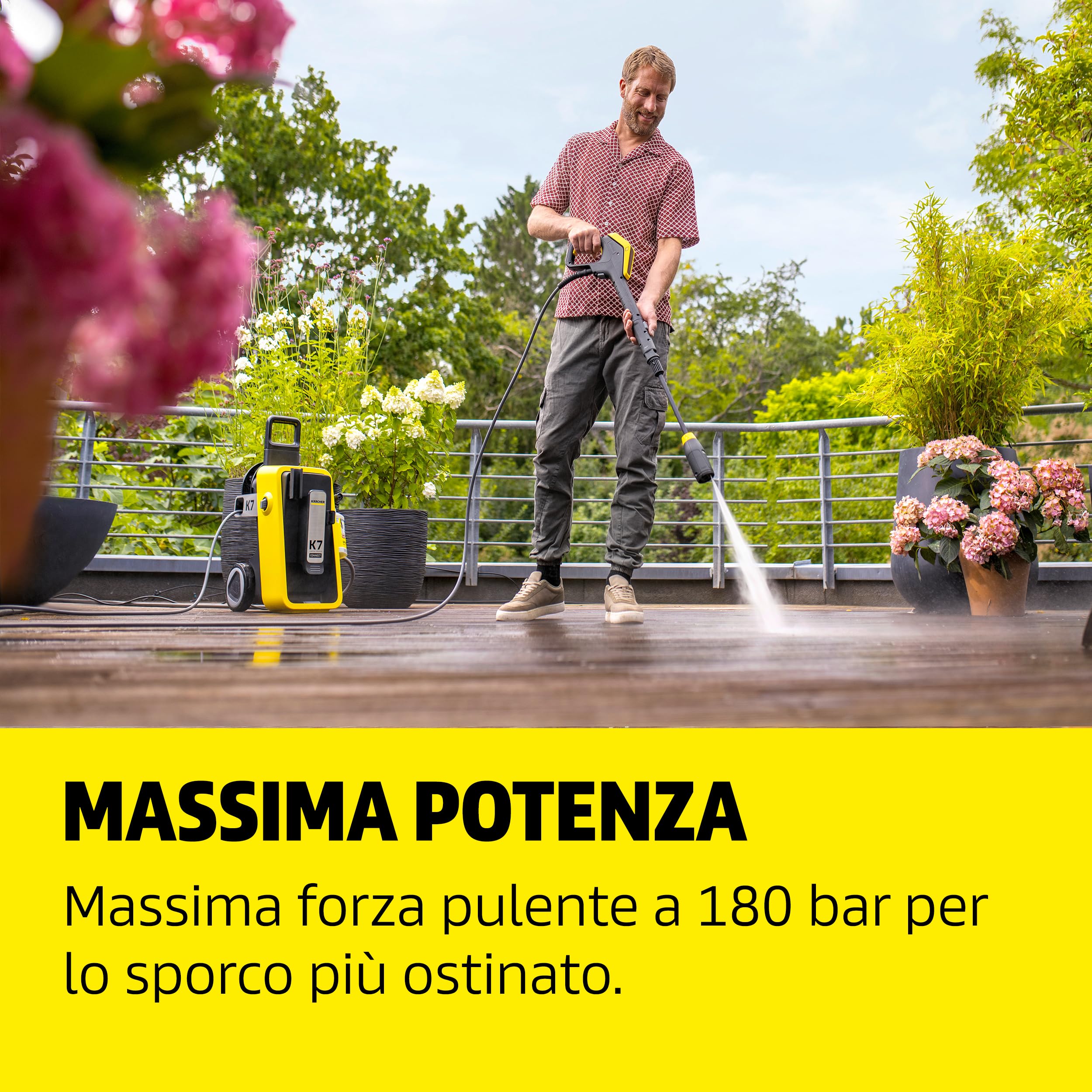 Kärcher idropulitrice K 7 Comfort Premium Connect, pressione: max 180 bar, portata: 600 l/h, superficie: 60 m²/h, tubo ad alta pressione extra flessibile, avvolgitubo, controllo tramite app