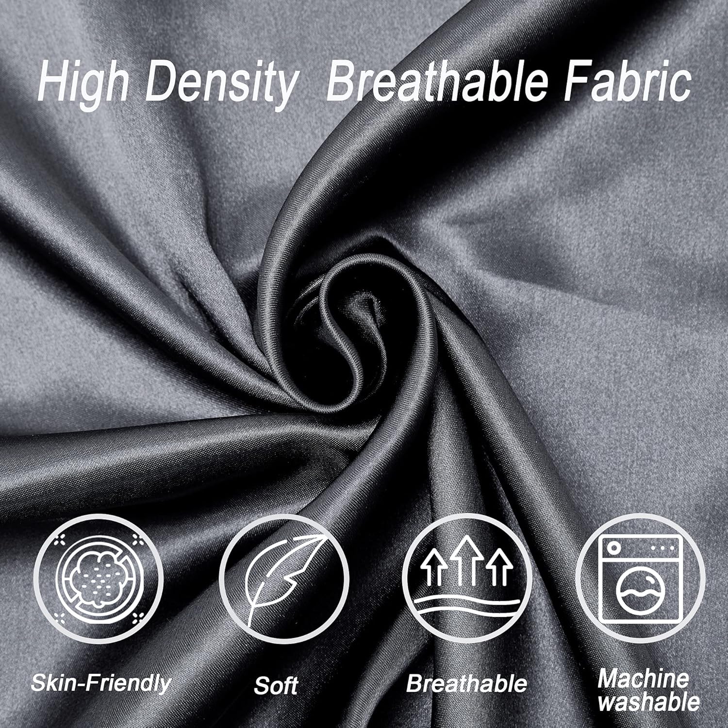 IGI Body Pillows with Satin Pillowcases-Ultra Soft Full Body Pillow for Adults-Long Sleeping Breathable Envelope Closure Bed Pillow,20"x54"-Dark Grey : Home & Kitchen