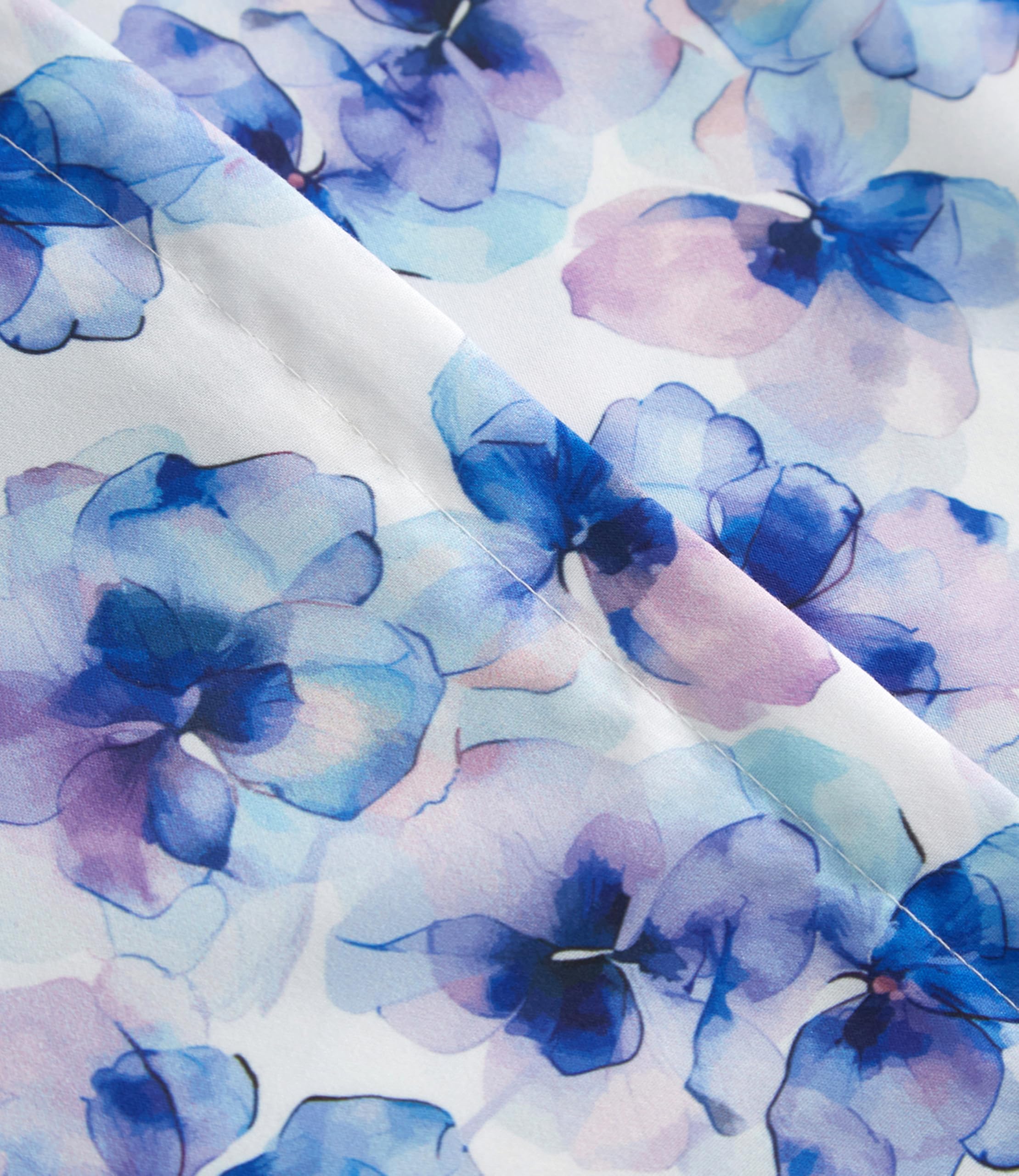 Duvet Cover Queen Size - Floral Duvet Cover - 3 Piece - Blue Hydrangea