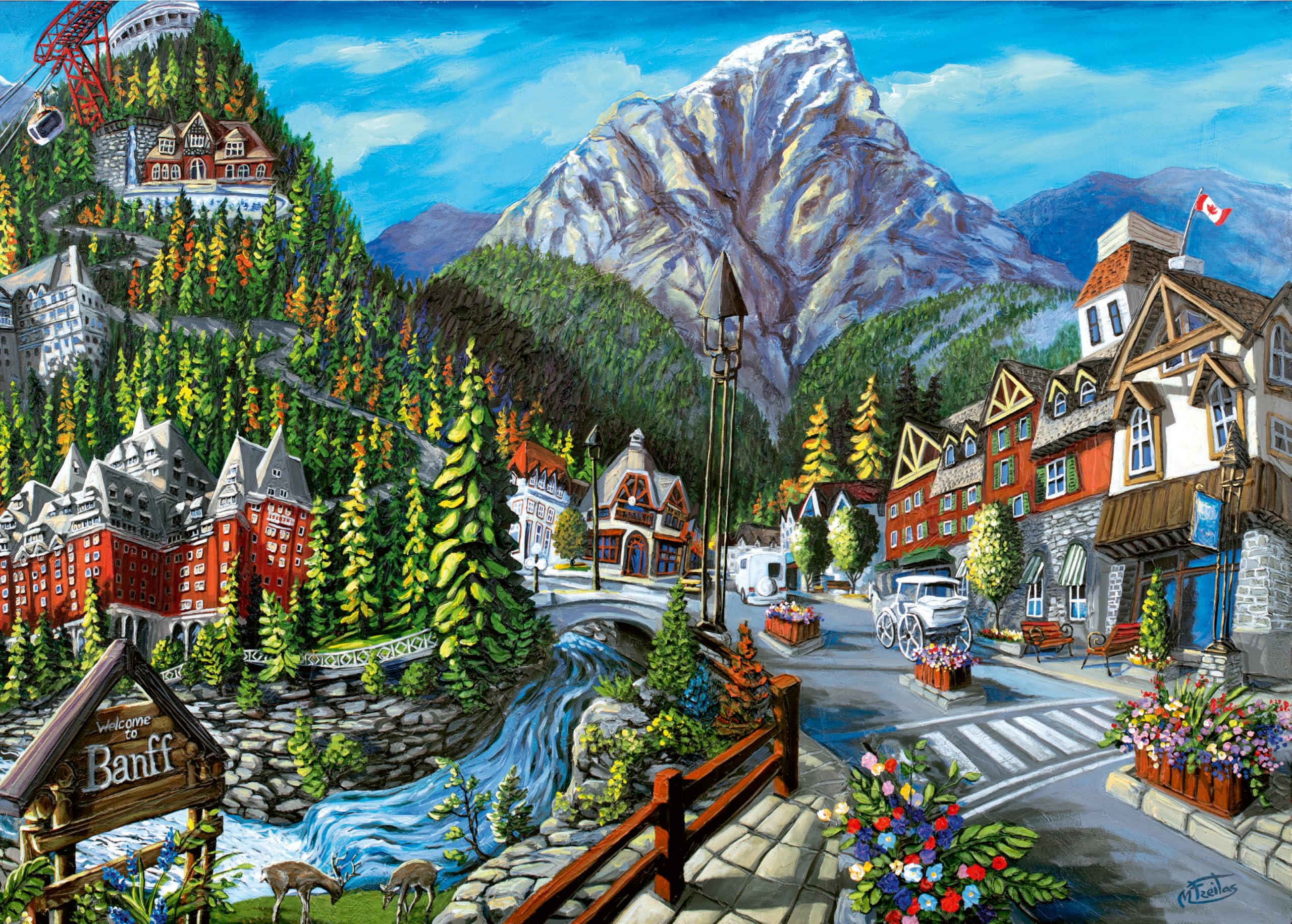 Ravensburger Puzzle 2D 1000 elementów: Witamy w Banff, Nowy design, Multicolor, 27.6 x 19.7 inches