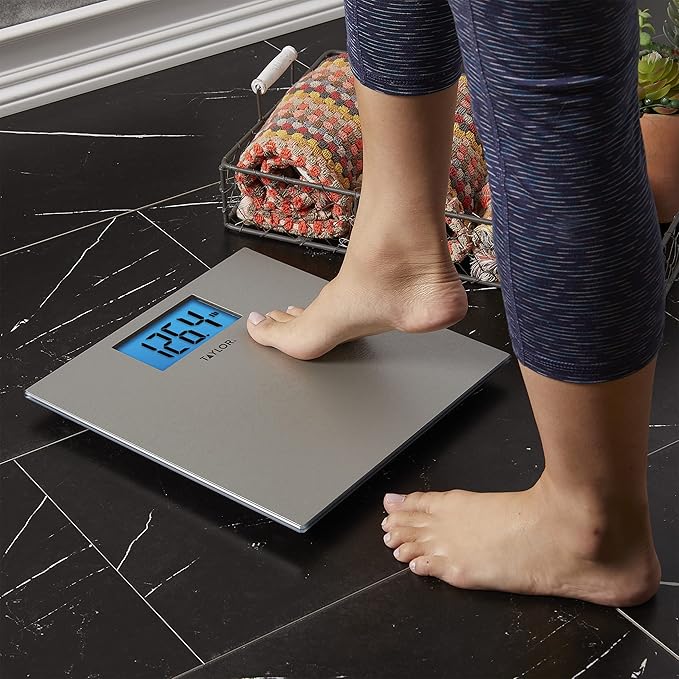 Báscula Digital Taylor Baño Acero Inoxidable 181 kg LCD Azul miniatura 2