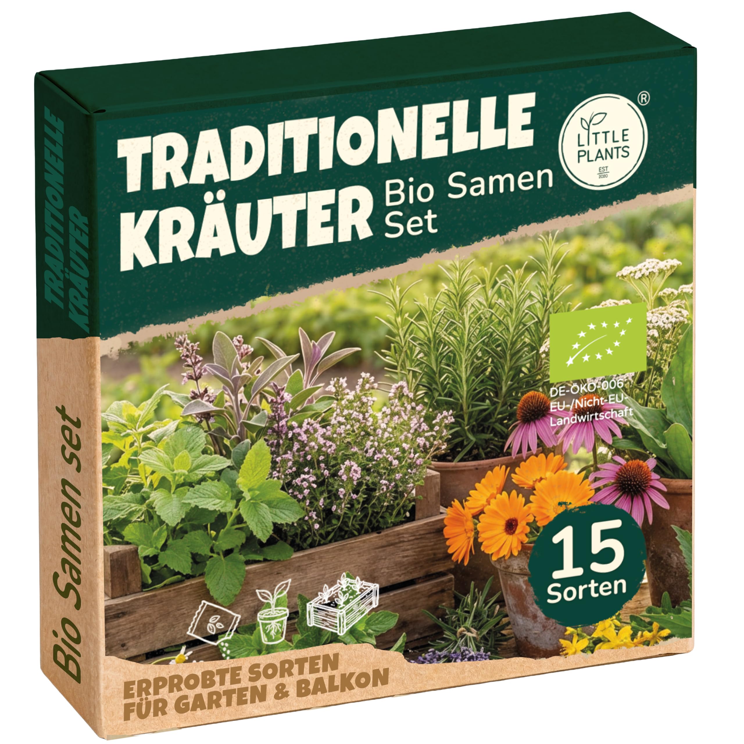 Bio Traditionelle Kruter Samen Set - 15 Sorten Heilkruter Samen - Saatgut  - Krutersamen Set zum Anbauen im Garten oder Hochbeet : Amazon.de: Garten
