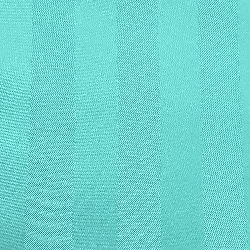 Miniatura 2 de Ultimate Textile Mantel cuadrado de rayas satinadas, 72.0 x 72.0 in, color azul caribeño