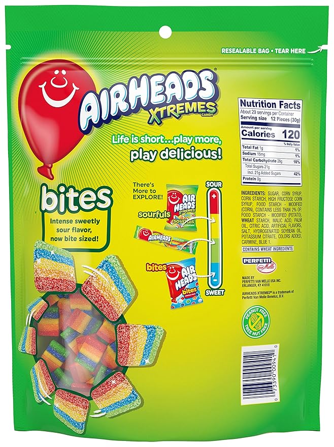 Airheads Xtremes Bites Rainbow Berry 30.4 oz miniatura 2