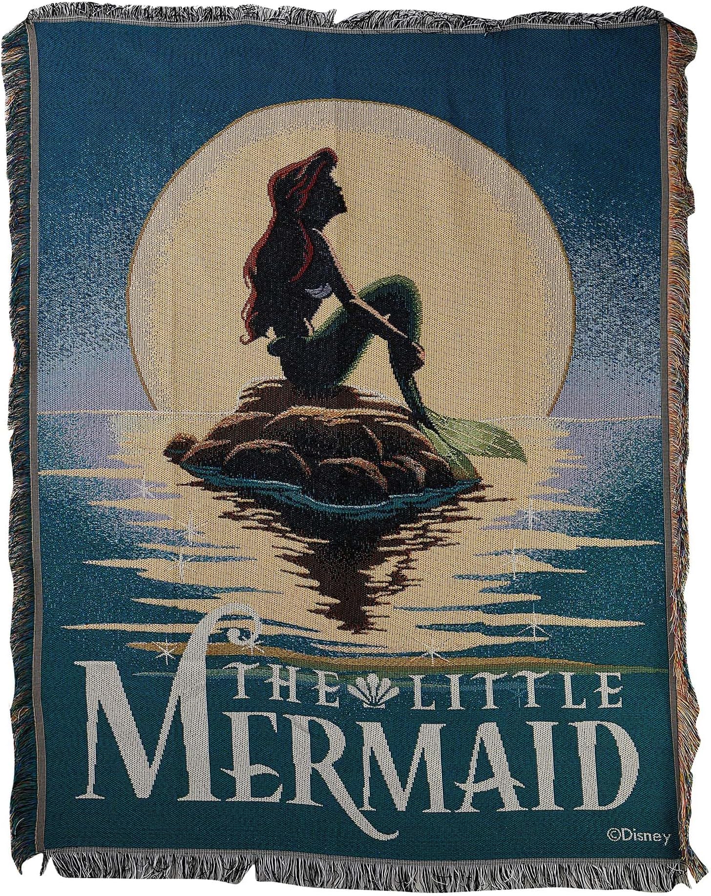 Disney Northwest The Little Mermaid, Poster Woven Tapestry Throw Blanket 48 x 60 inch