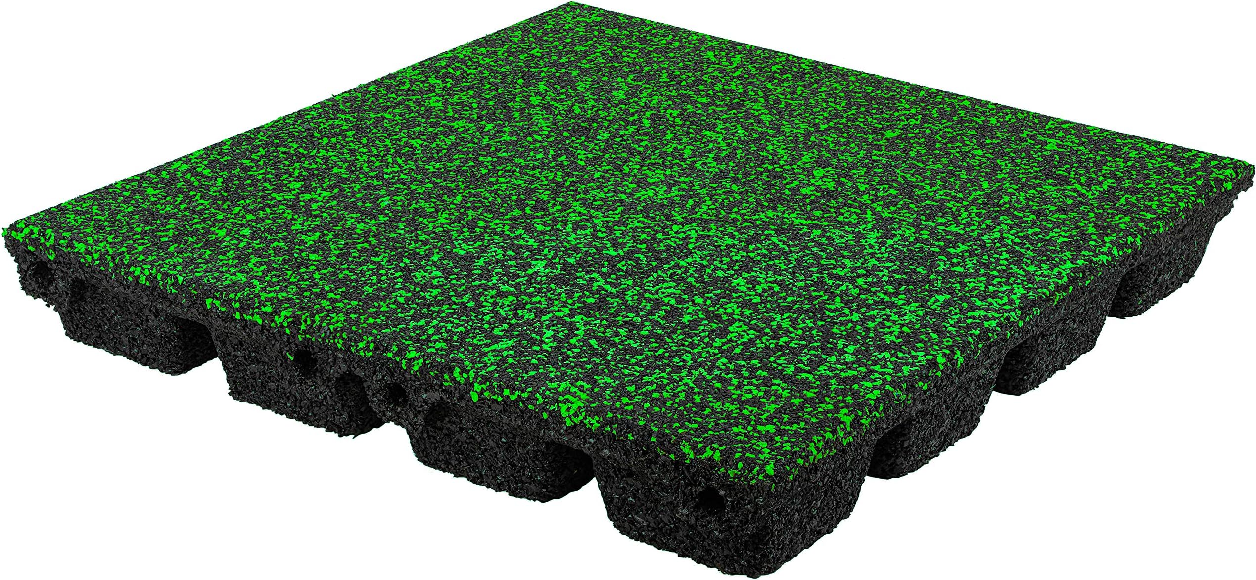 Playsafer Elevate Rubber Tiles - 2.75" High Density Interlocking Shock Absorbent Safety Tiles for Playgrounds, and Exercise Equipment - 20" X 20" (1 Tile - 2.7 Sq. Ft., Green)