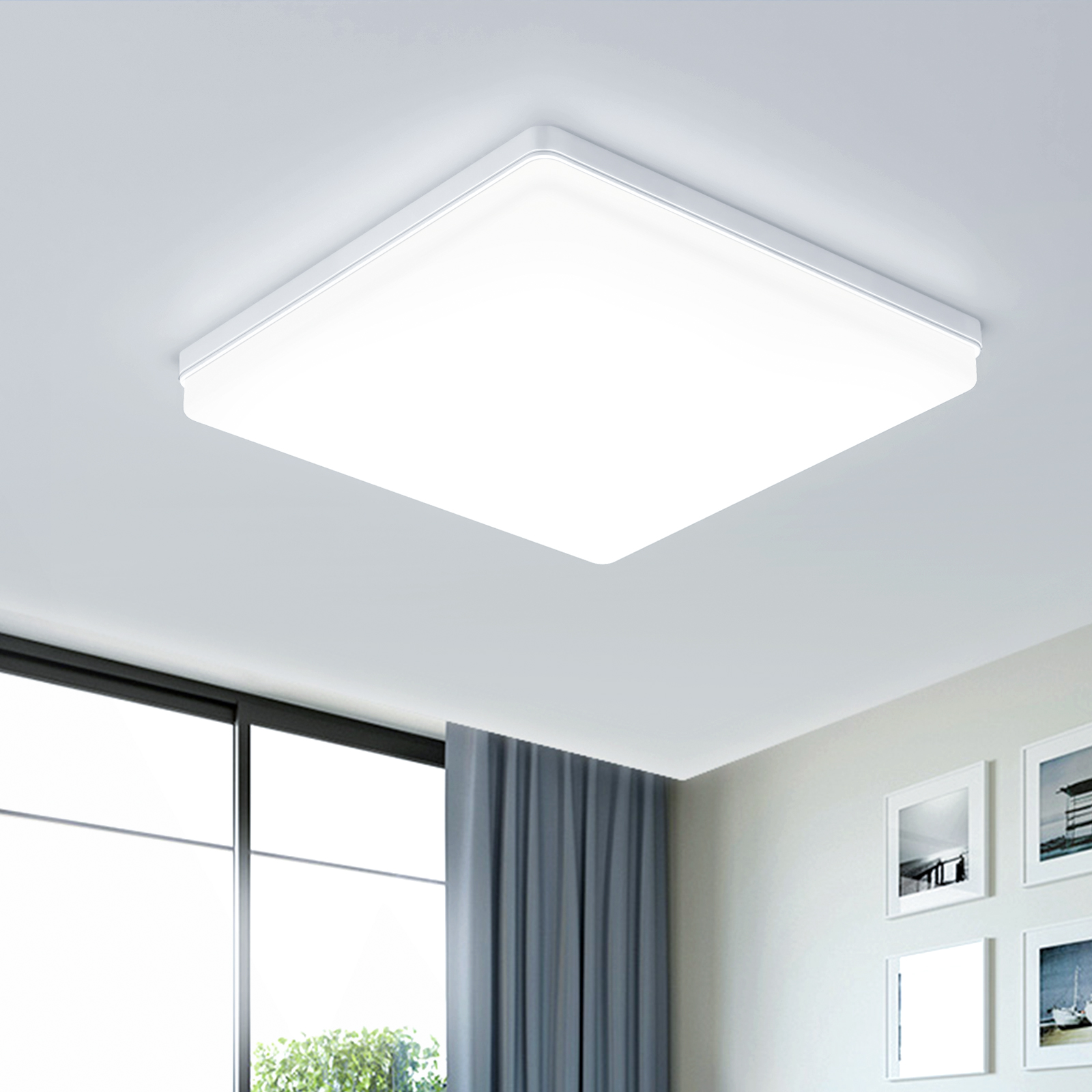Plafoniera LED 48W 4320Lm 6500K - Quadrato 30x30cm Per Soffitto Bianco Freddo - Foto 4
