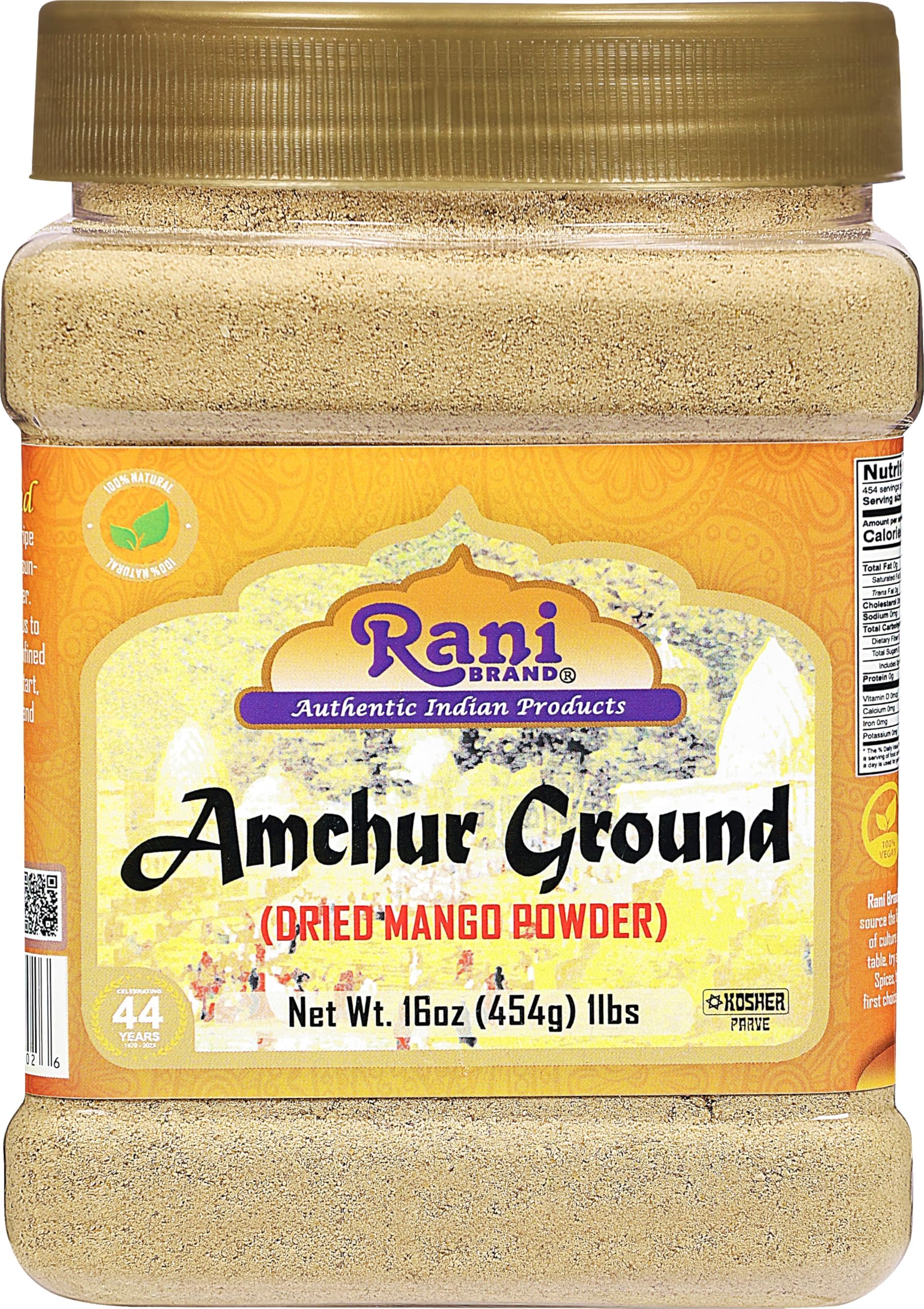 Rani Amchur (Mango) Ground Powder Spice 16oz (1lb) 454g PET Jar ~ All Natural...