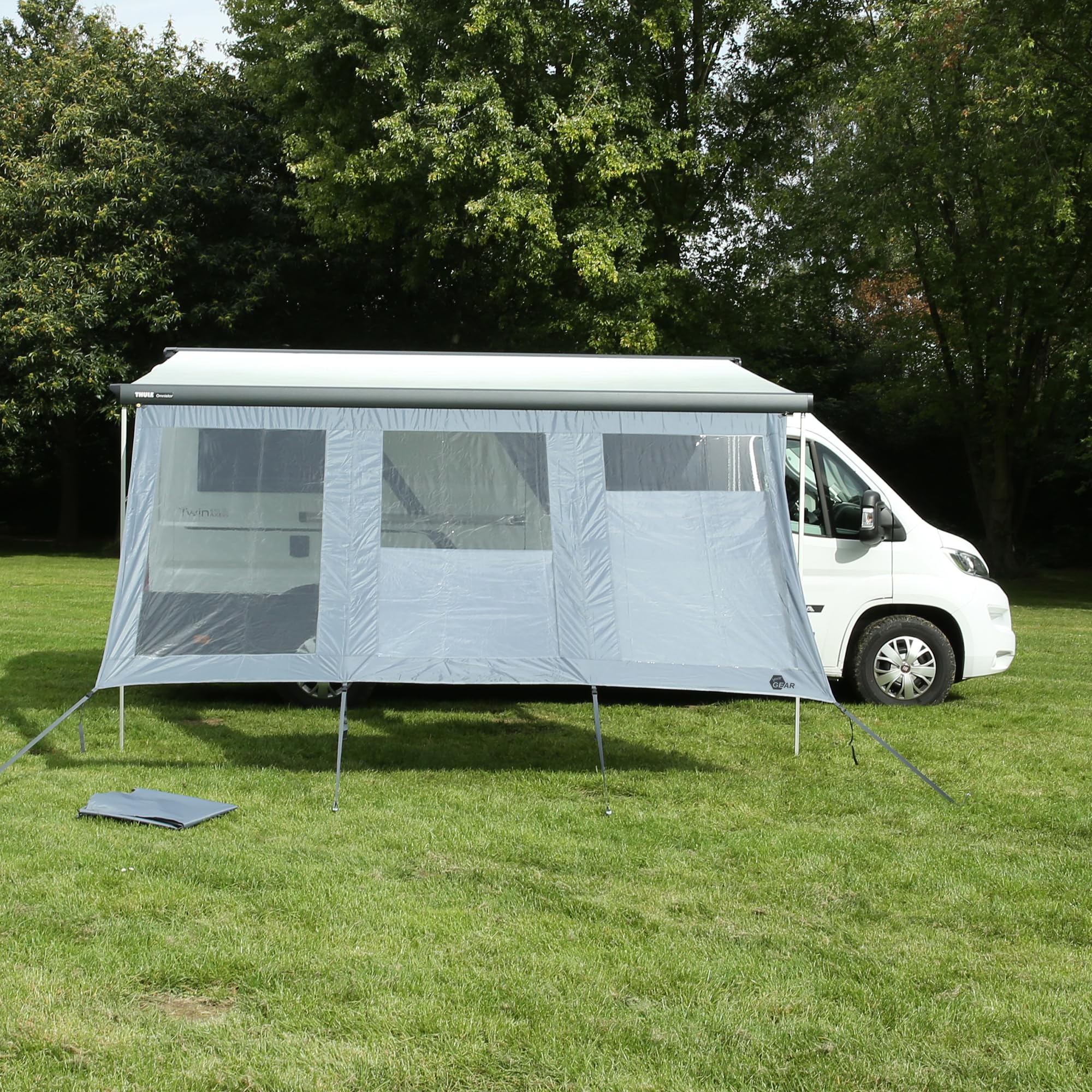 YOUR GEAR Vorderwand für Markise 3,7 m x 2 m Wasserdicht PVC UV Schutz Winddicht Sonnenschutz Sichtschutz Campingbus Wohnmobil - Vorderwand für Markise schützt vor Sonne, Wind und Regen