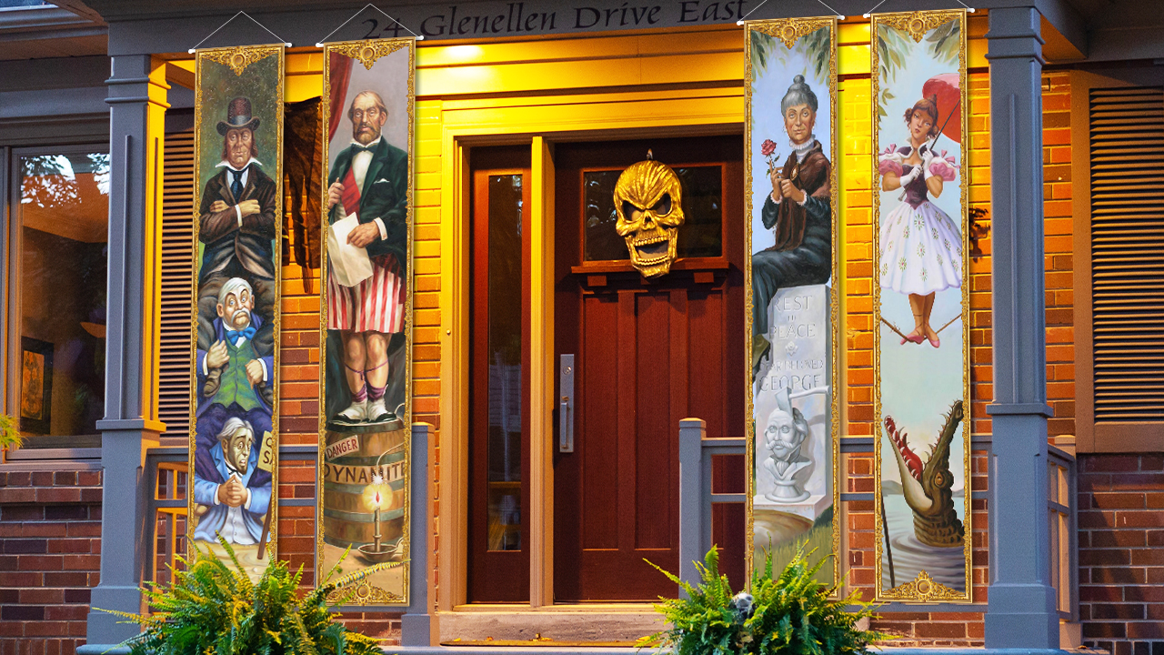 Haimimall 4pcs Haunted Mansion Stretching Portraits Outdoor