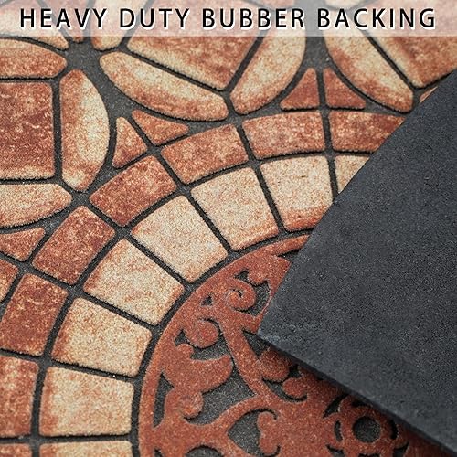 Miniatura 4 de MANO Tapete para puerta delantera para entrada al aire libre, tapete resistente de medio círculo para entrada exterior, tapete de bienvenida para