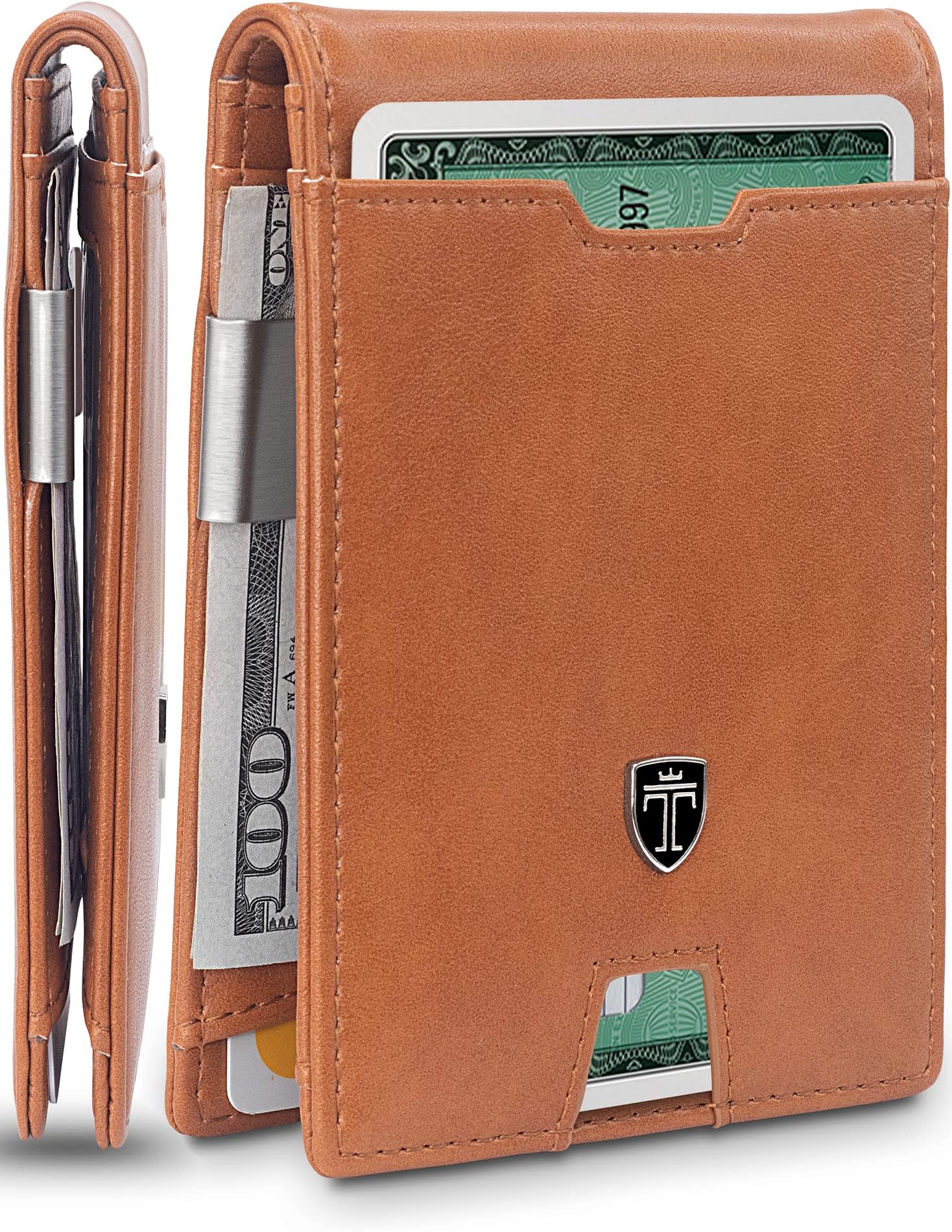 TRAVANDOMens Slim Wallet with Money Clip AUSTIN RFID Blocking Bifold Credit Card Holder for Men with Gift Box