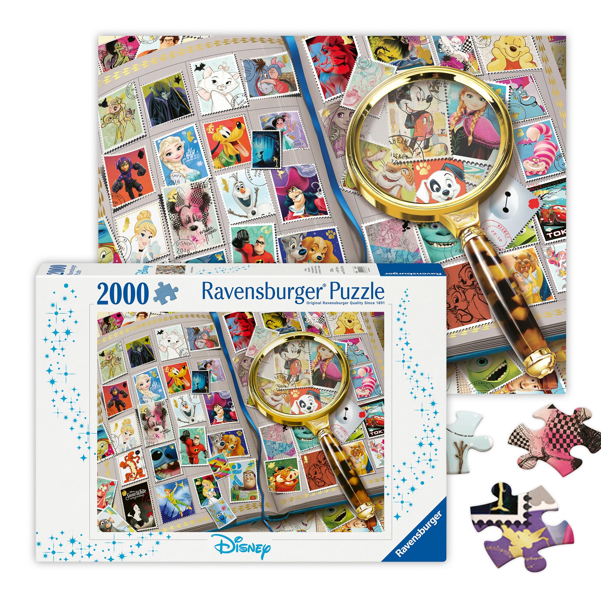 Ravensburger Disney Stamp Album 2000 Piece Puzzle for Adults - 16706 - Handcrafted Tooling, Made in Germany, Every Piece Fits Together Perfectly