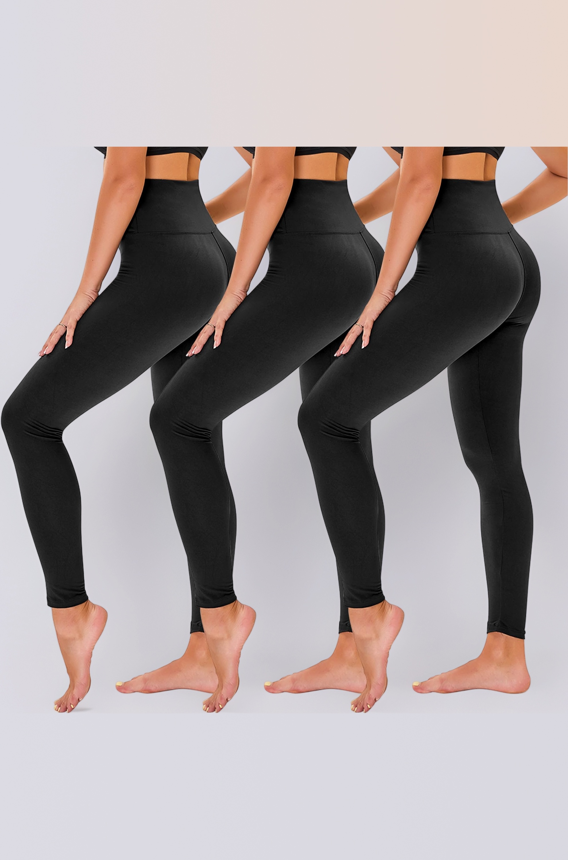 TNNZEET High Waisted Leggings for Women - Tummy Control Full Length Tights for Athletic Yoga Workout - Reg & Plus Size