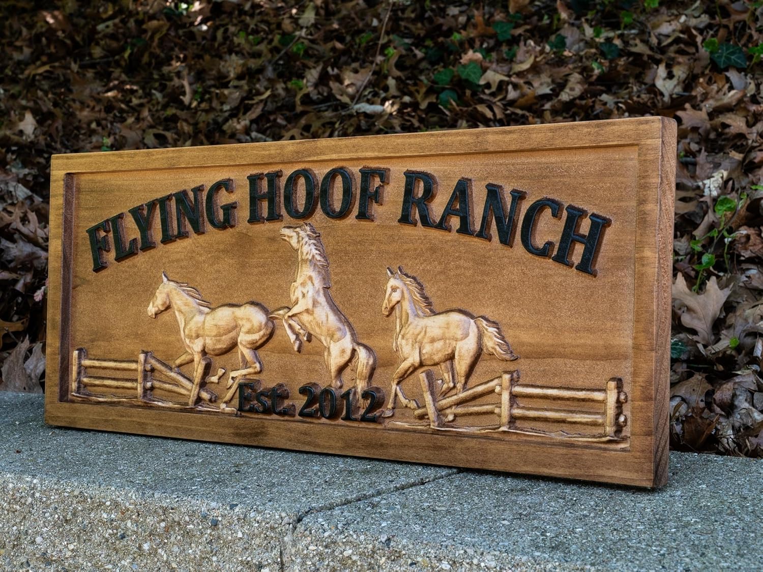 Personalized Horse Ranch Name Sign Rustic Wood Sign Couples Gift Custom Wooden Sign Family Last Name Established Gift Horse Stall Barn Decor