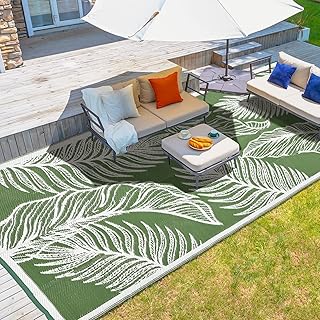 wikiwiki Outdoor Rug, 5x8ft Waterproof Reversible Mat Indoor Outdoor Rug...